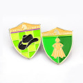 Cheap custom metal shield shaped lapel pin